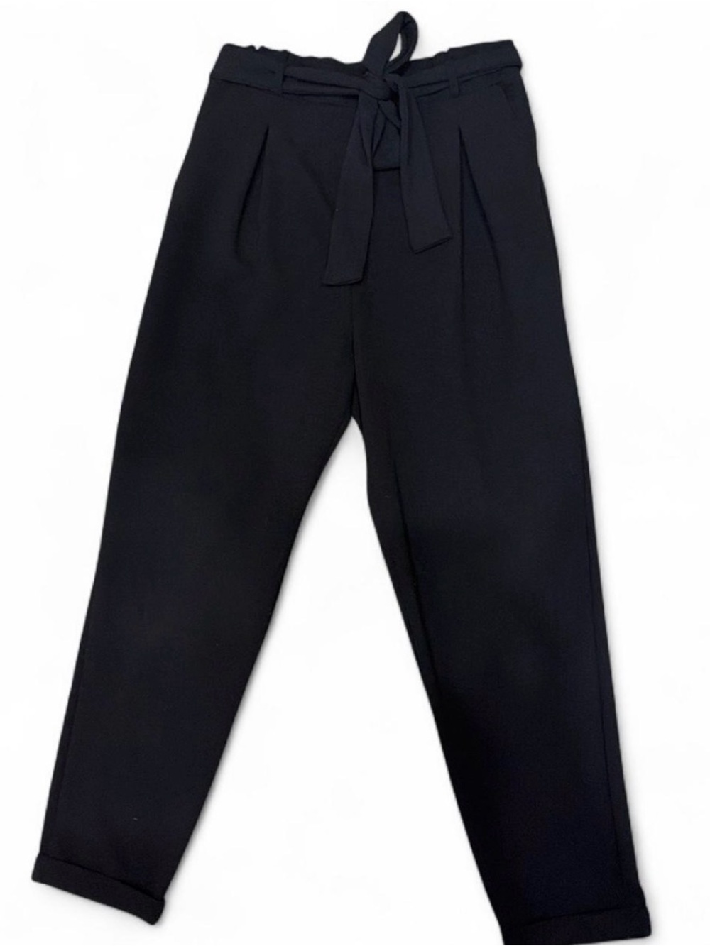 Rainbow Black Paperbag Tie-Waist Trousers